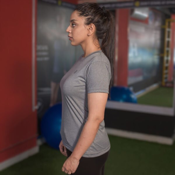 Silver Gray Plain T Shirt - Image 4