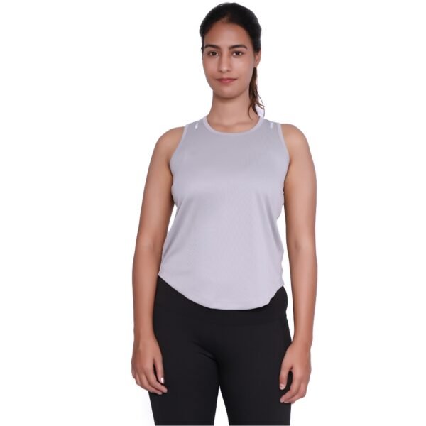 Light Grey Sleeveless T Shirt - Image 2
