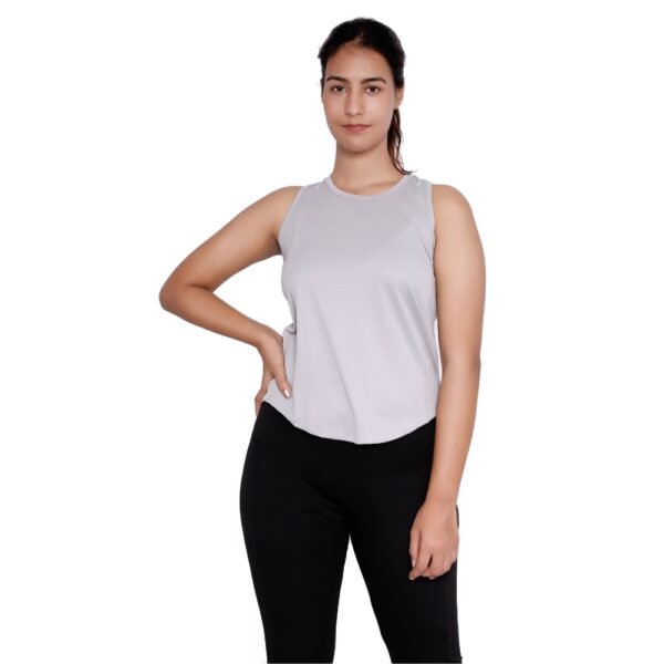 Light Grey Sleeveless T Shirt - Image 5